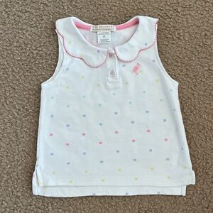 TBBC Pastel Polka Dot Polo sleeveless top with scallopped collar